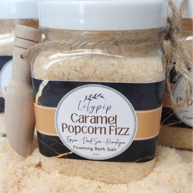 Caramel Popcorn Fizz Foaming Bath Salts 400g